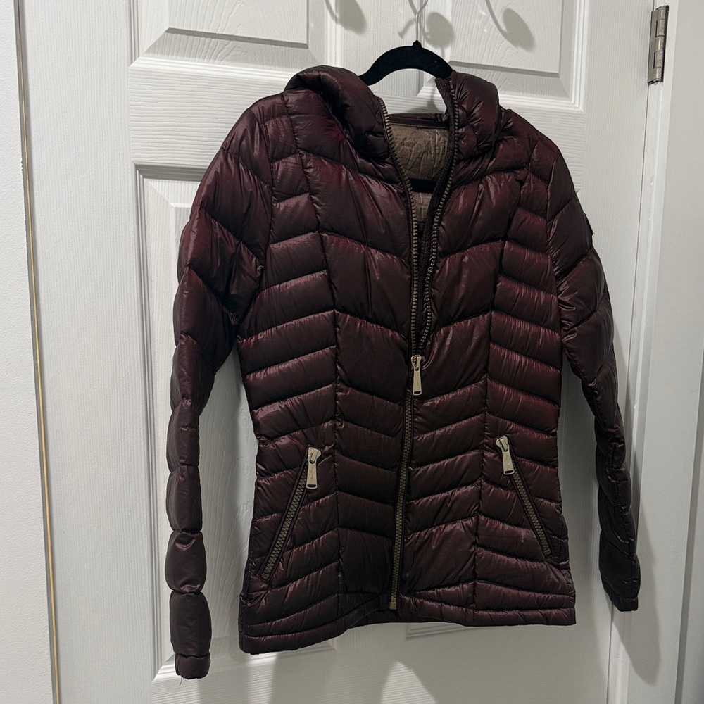 Calvin Klein Women's Quilted Puffer Jacket - Burgundy